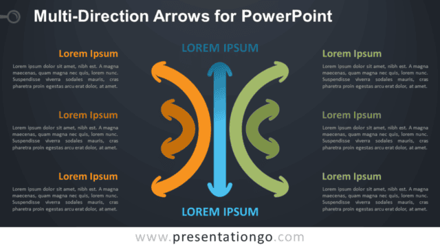 Multi-Direction Arrows for PowerPoint - Dark Background