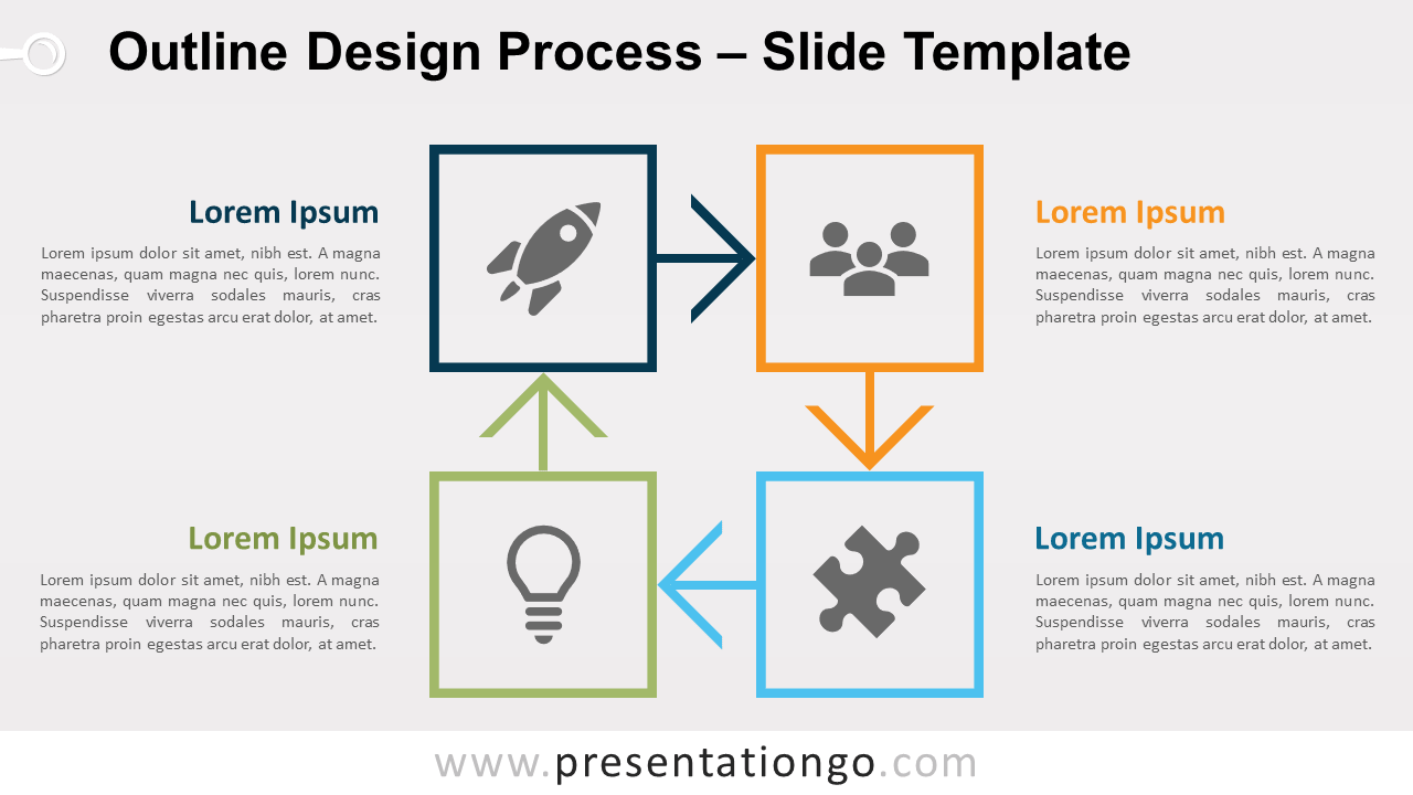 Free Outline Process Diagram for PowerPoint and Google Slides