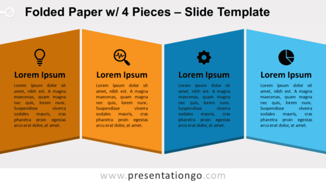 Free Folded Paper with 4 Pieces for PowerPoint and Google Slides