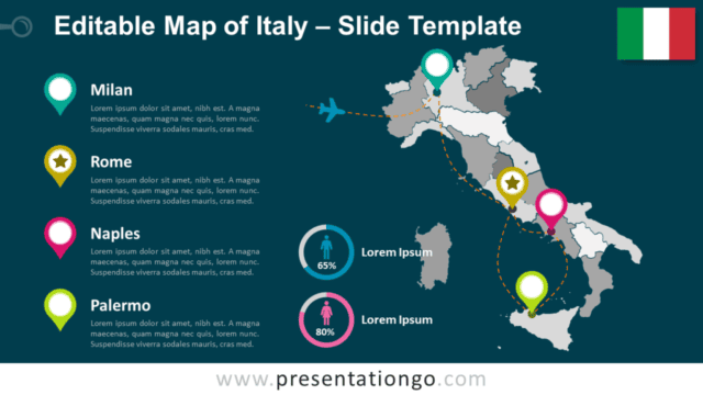 Map of Italy for PowerPoint Free Map of Italy for PowerPoint