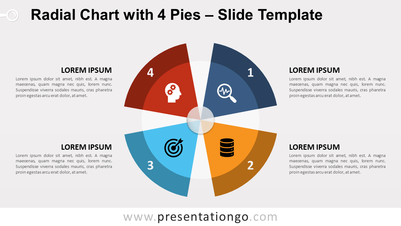 Free Radial Chart with 4 Slices for PowerPoint and Google Slides