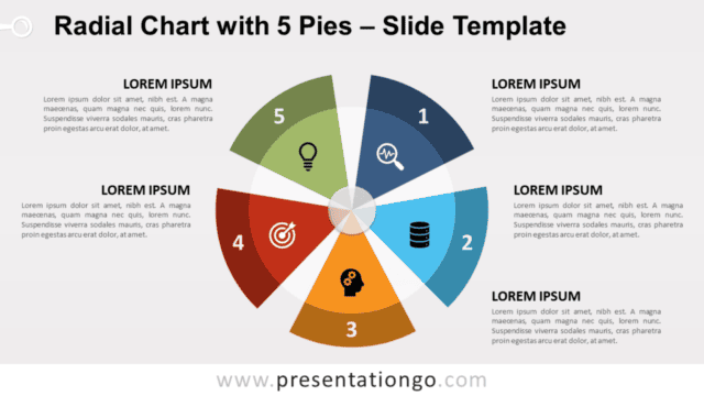 Radial Chart with 5 Slices for PowerPoint and Google Slides Free Radial Chart with 5 Slices for PowerPoint and Google Slides