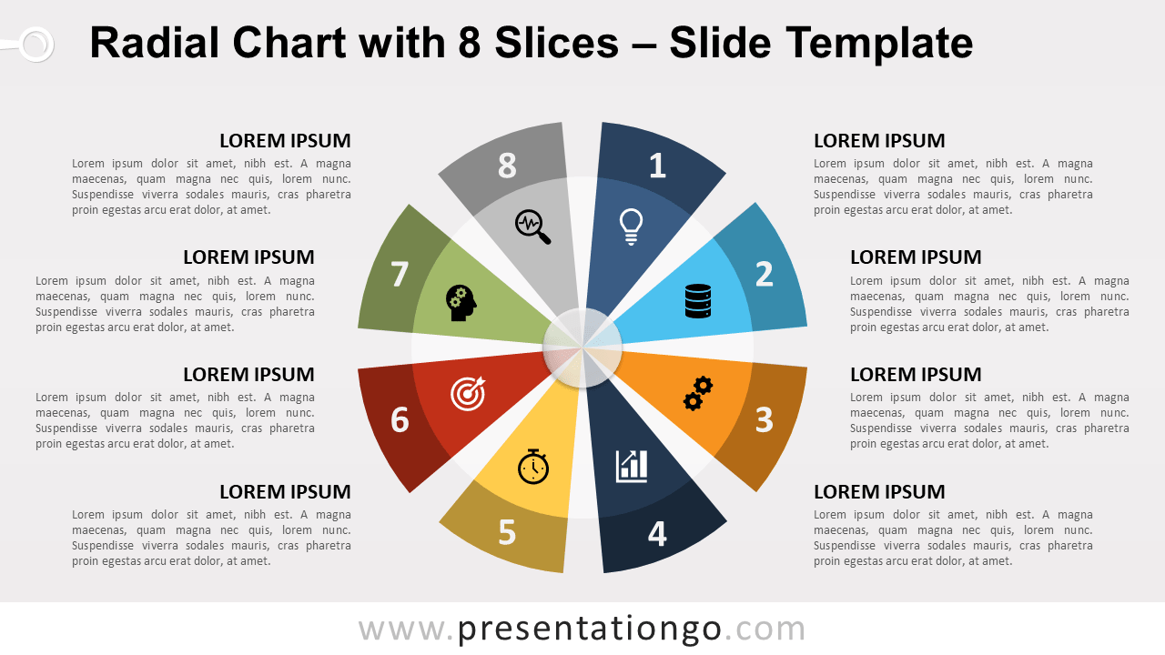 Free Radial Chart with 8 Slices for PowerPoint and Google Slides