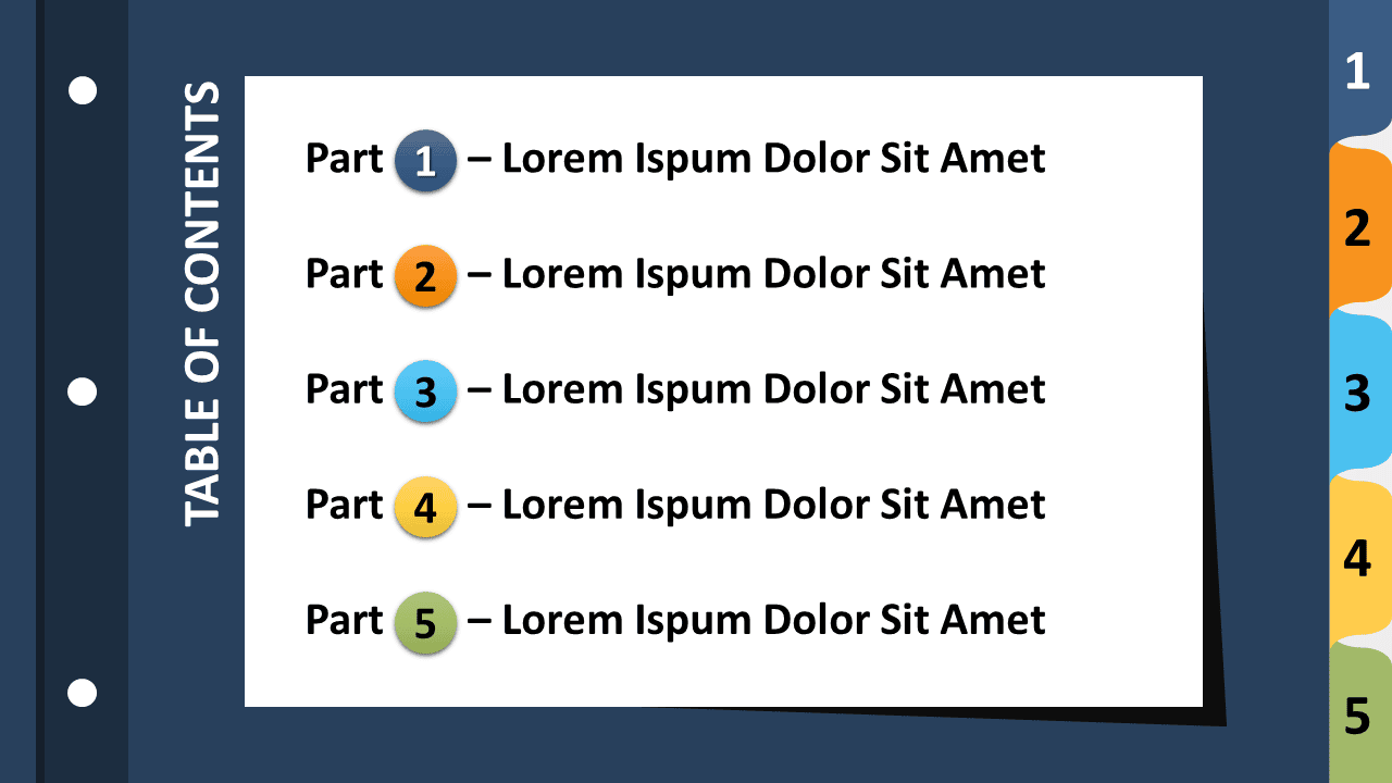 Free 5-Tab Binder Dividers for PowerPoint and Google Slides - Slide 1