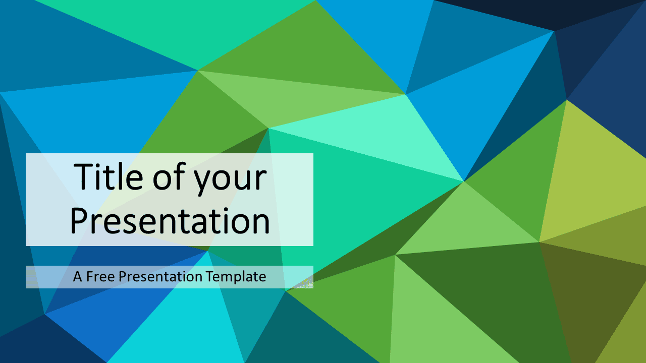 Free Blue-Green Triangle Mosaic Template for PowerPoint and Google Slides
