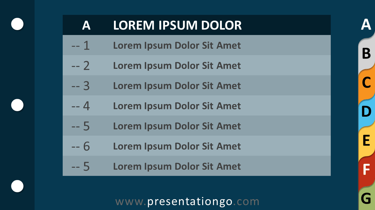 Free Tab Dividers Contents for PowerPoint and Google Slides - Slide 1