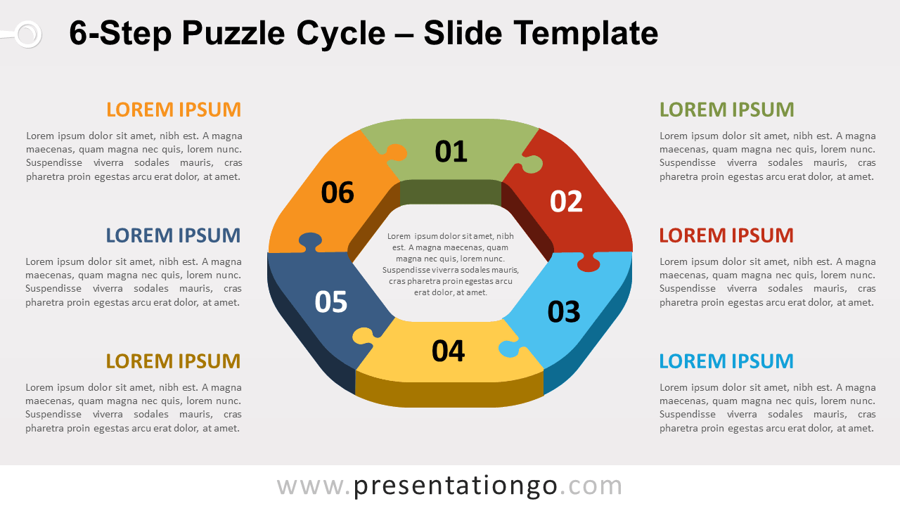 Free 6-Step Puzzle Cycle for PowerPoint and Google Slides