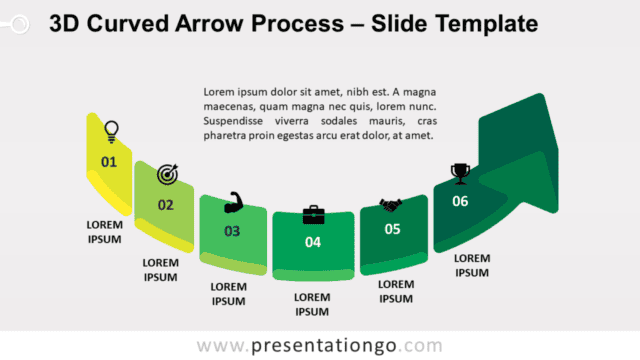 3D Curved Arrow Process for PowerPoint and Google Slides Free 3D Curved Arrow Process for PowerPoint and Google Slides