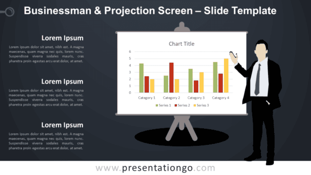 Businessman and Projection Screen for PowerPoint Free Businessman and Projection Screen for PowerPoint