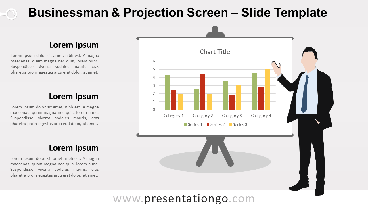 Free Businessman and Projection Screen for PowerPoint and Google Slides