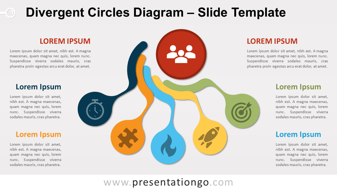 Free Divergent Circles Diagram for PowerPoint and Google Slides