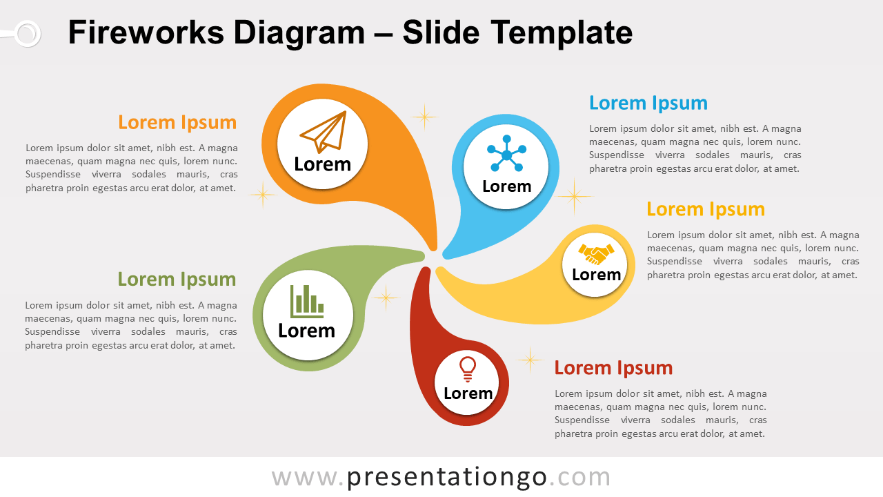 Free Fireworks Diagram for PowerPoint and Google Slides