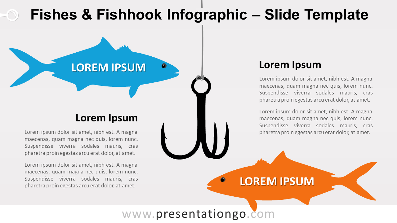 Free Fishes and Fishhook Infographic for PowerPoint and Google Slides