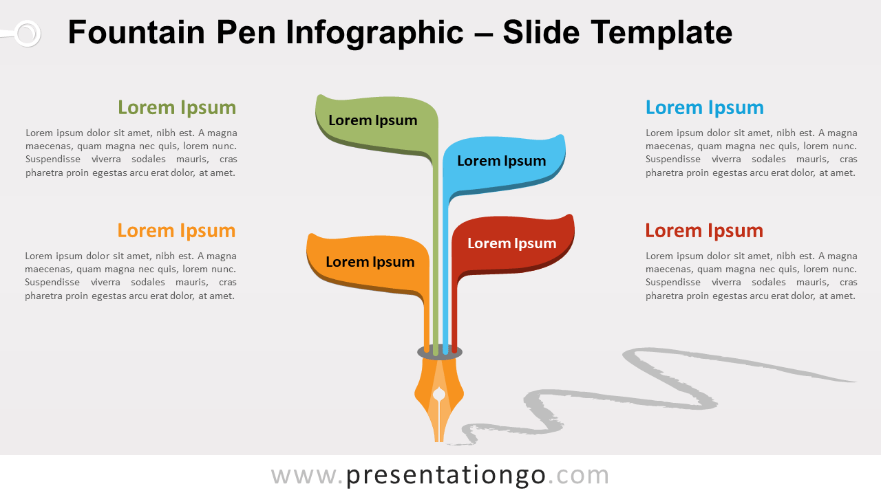 Free Fountain Pen Infographic for PowerPoint and Google Slides
