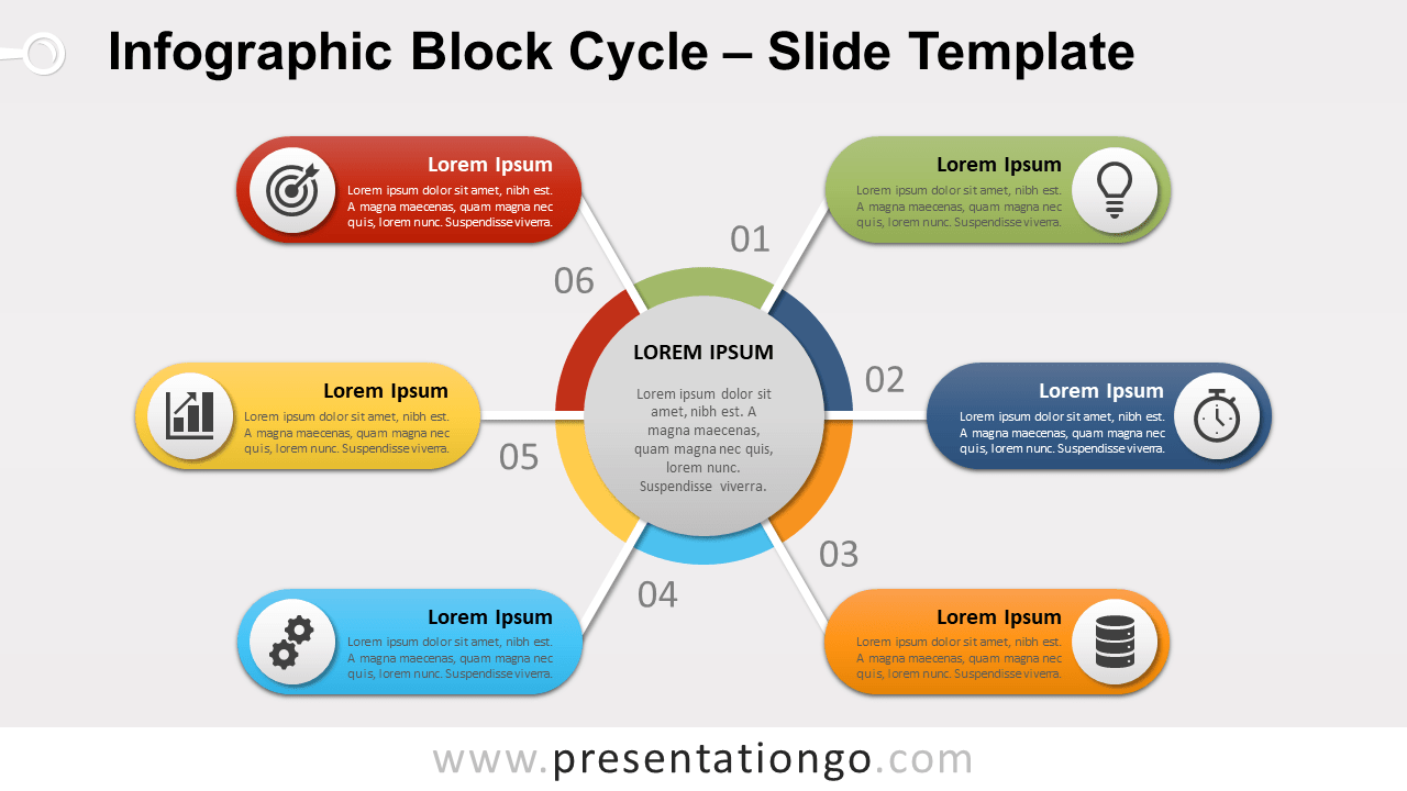 Free Infographic Block Cycle for PowerPoint and Google Slides