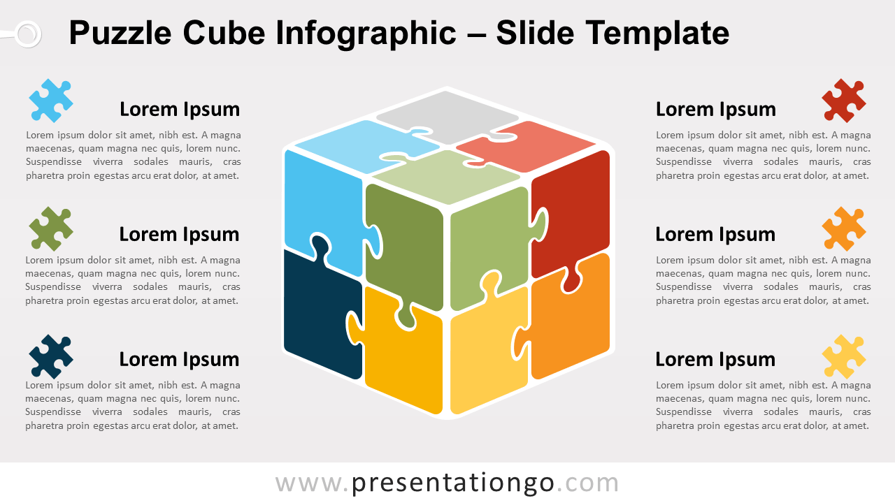 Free Puzzle Cube Infographic for PowerPoint and Google Slides