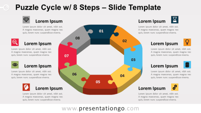 Puzzle Cycle with 8 Steps for PowerPoint and Google Slides Free Puzzle Cycle with 8 Steps for PowerPoint and Google Slides