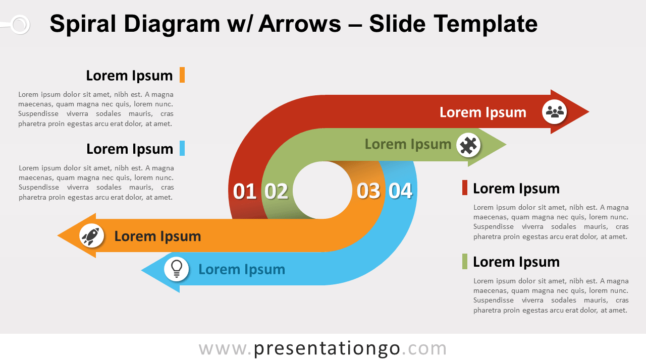 Free Spiral Diagram with Arrows for PowerPoint and Google Slides