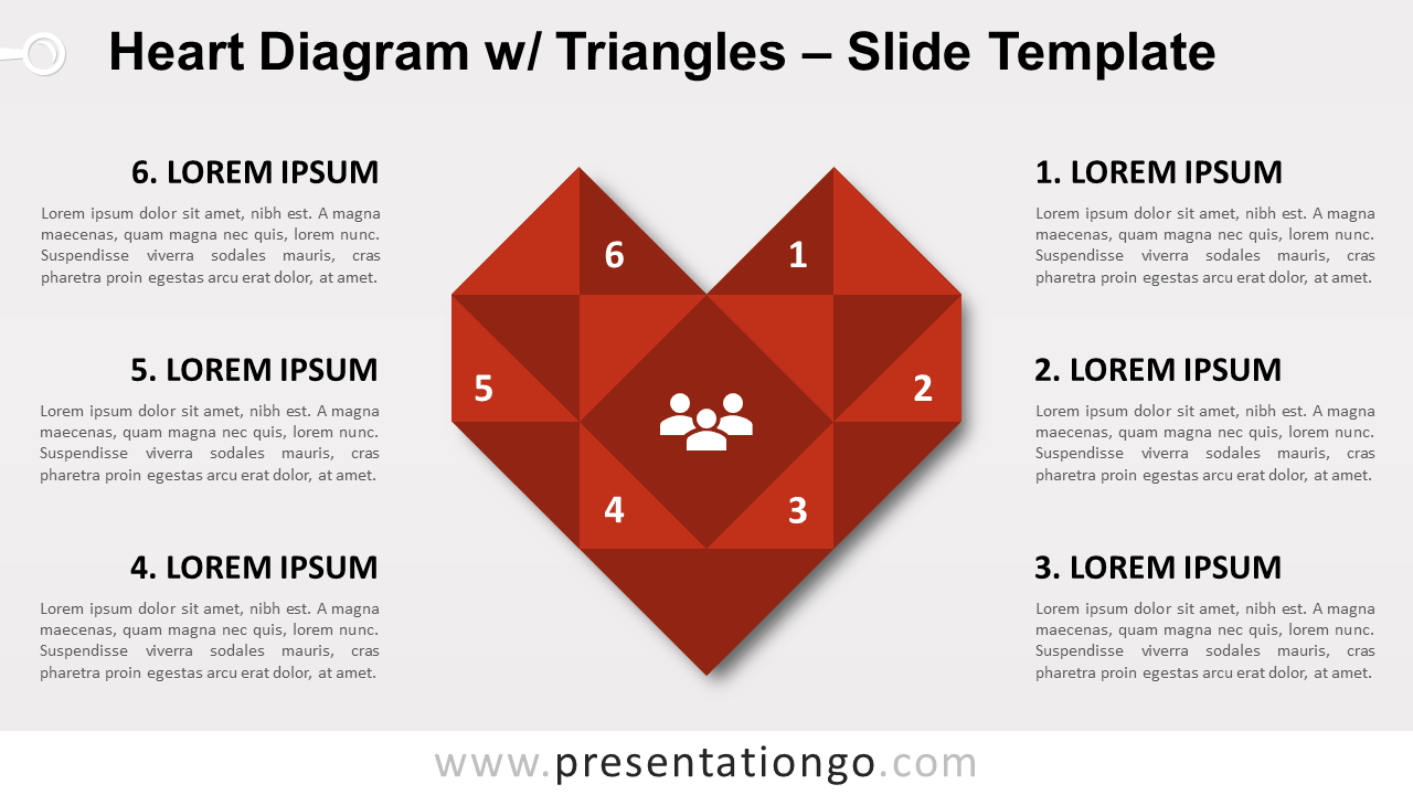 Free Heart Diagram with Triangles for PowerPoint and Google Slides