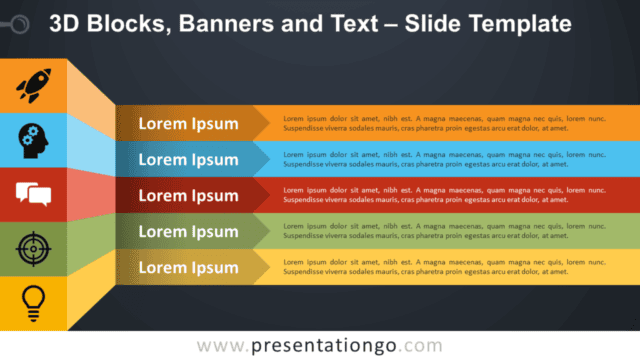 3D Blocks, Banners and Text - Free PowerPoint and Google Slides Template