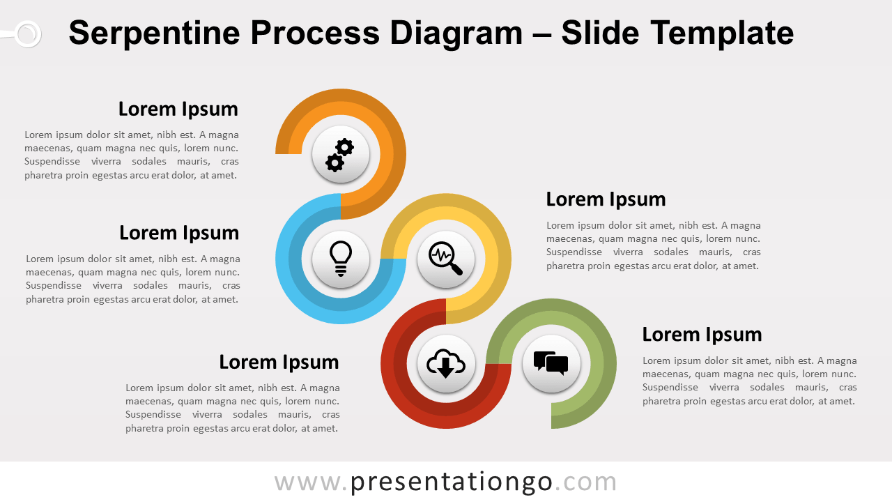 Free Serpentine Process for Diagram PowerPoint and Google Slides