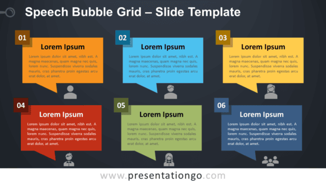 Speech Bubble Grid - PowerPoint and Google Slides Template Speech Bubble Grid - Free PowerPoint and Google Slides Template