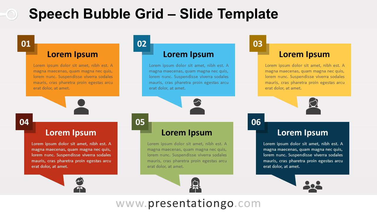 Free Speech Bubble Grid for PowerPoint and Google Slides