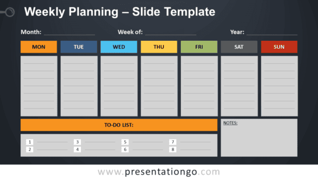 Weekly Planning - PowerPoint and Google Slides Template Weekly Planning - Free PowerPoint and Google Slides Template