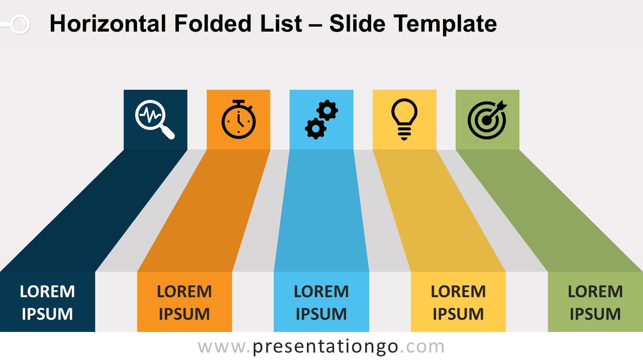 Free Horizontal Folded List for PowerPoint and Google Slides