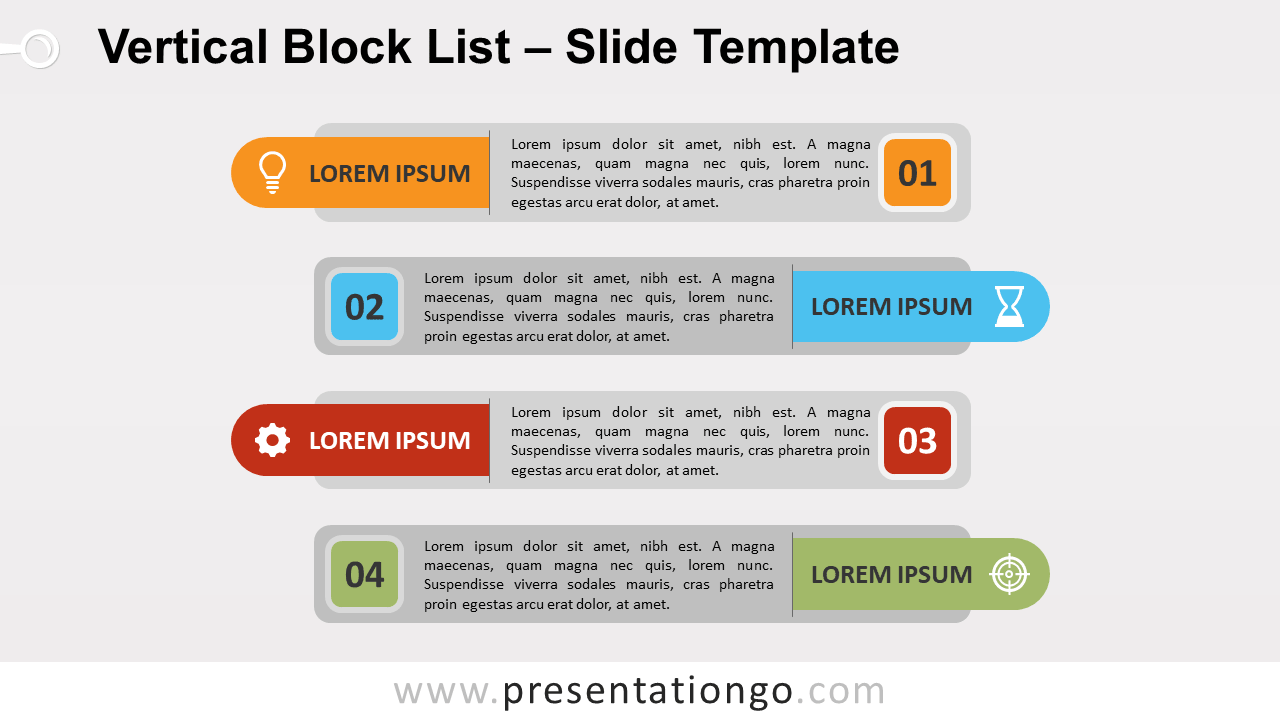 Free Vertical Block List for PowerPoint and Google Slides