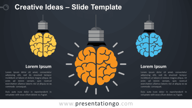 Creative Ideas with Light Bulbs and Brain for PowerPoint and Google Slides Free Creative Ideas with Light Bulbs and Brain for PowerPoint and Google Slides