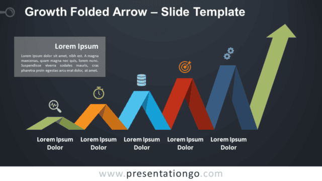 Free Increasing Folded Arrow for PowerPoint and Google Slides