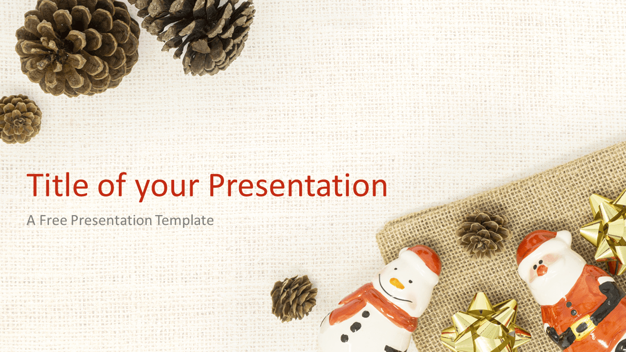Free Santa, Snowman and Pinecones Template for PowerPoint and Google Slides