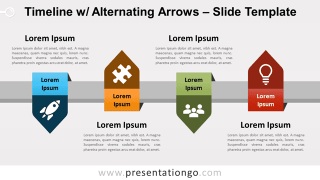 Timeline with Alternating Arrows for PowerPoint and Google Slides Free Timeline with Alternating Arrows for PowerPoint and Google Slides