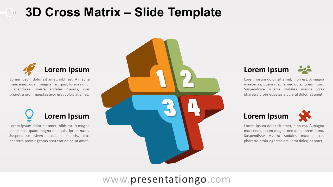 Free 3D Cross Matrix for PowerPoint and Google Slides