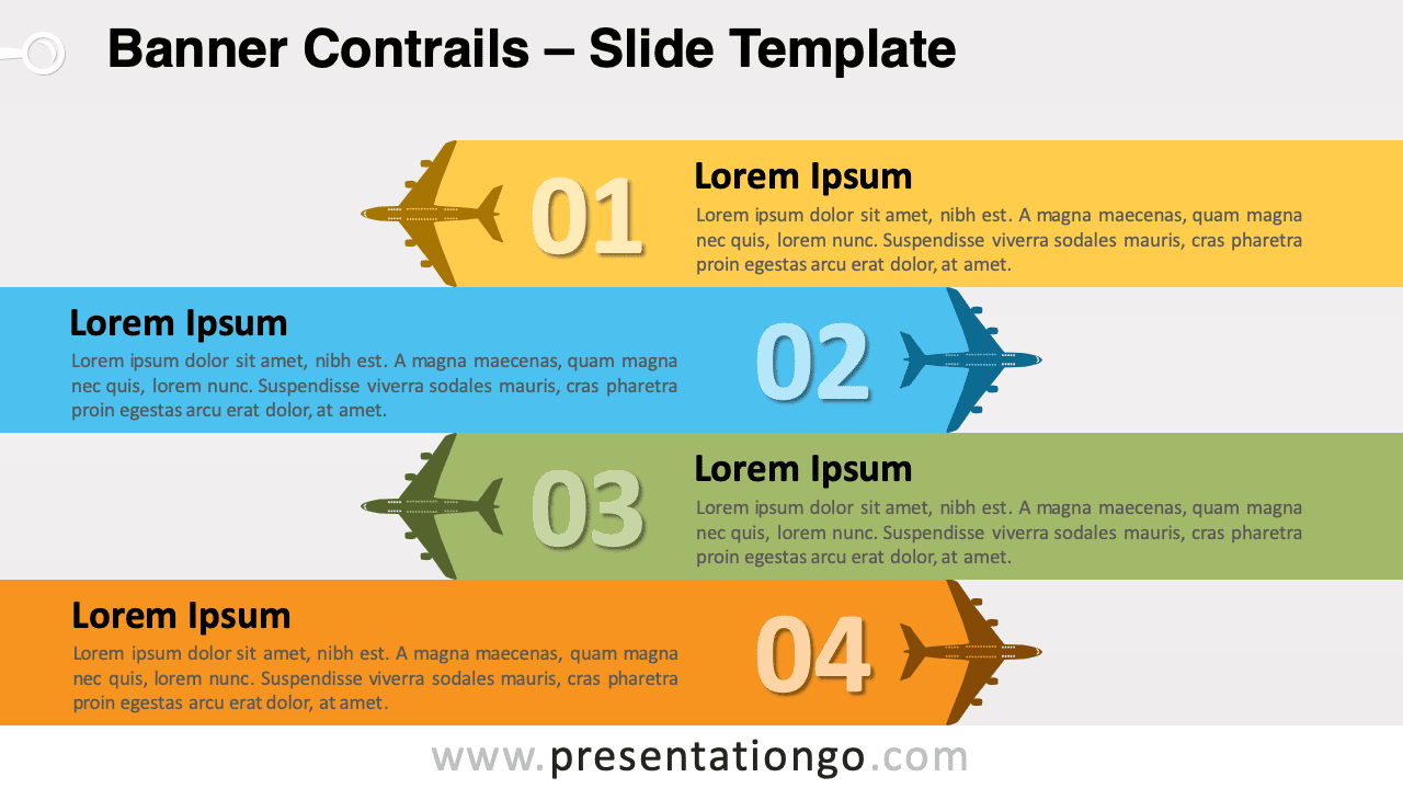 Free Banner Contrails for PowerPoint and Google Slides