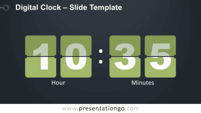 Free Digital Clock Infographic for PowerPoint and Google Slides