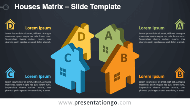 Houses Matrix Infographic for PowerPoint and Google Slides Free Houses Matrix Infographic for PowerPoint and Google Slides
