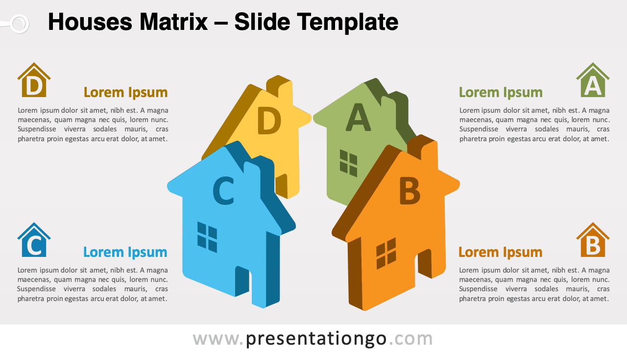 Free Houses Matrix for PowerPoint and Google Slides