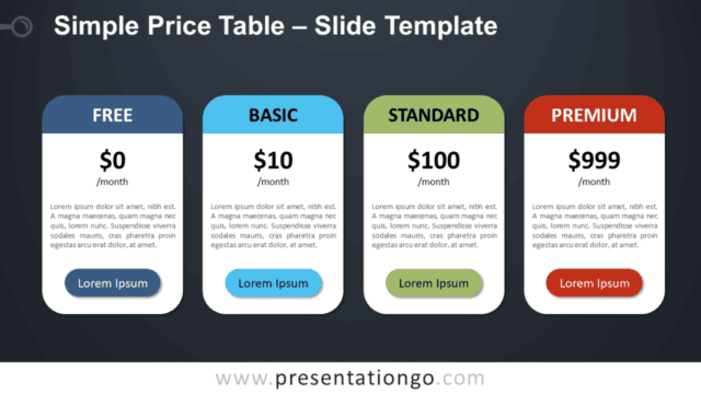 Simple Price Table Design for PowerPoint and Google Slides Free Simple Price Table Design for PowerPoint and Google Slides
