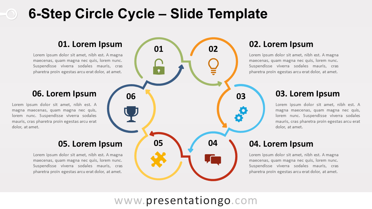 Free 6 Step Circle Cycle for PowerPoint and Google Slides
