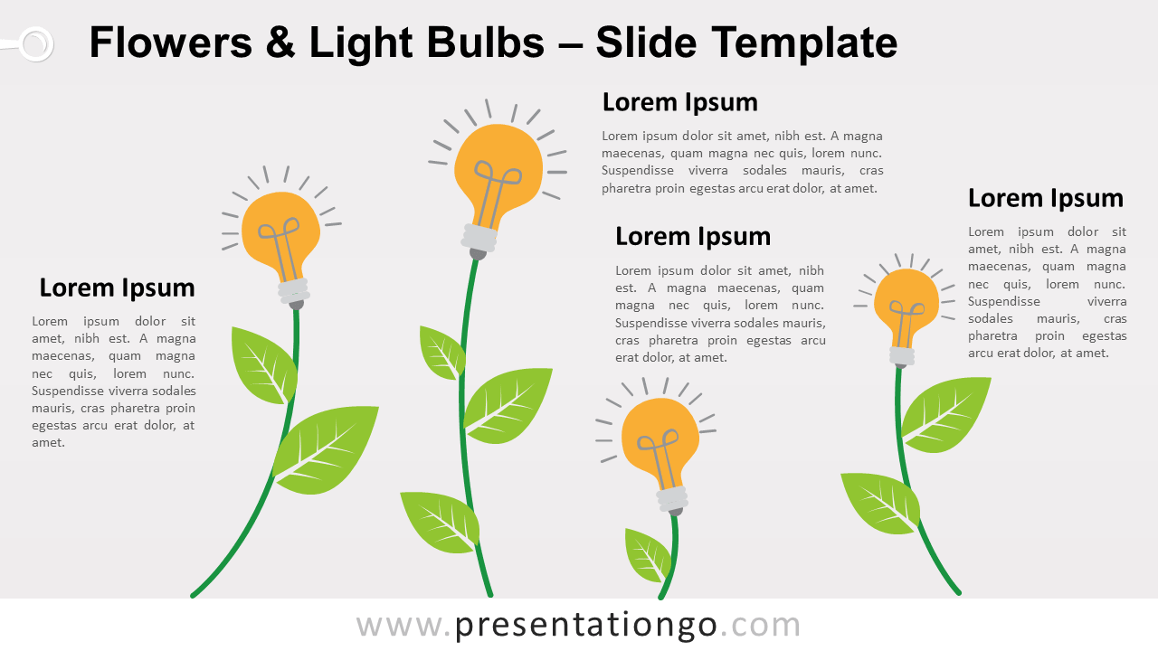 Free Flowers Light Bulbs for PowerPoint and Google Slides