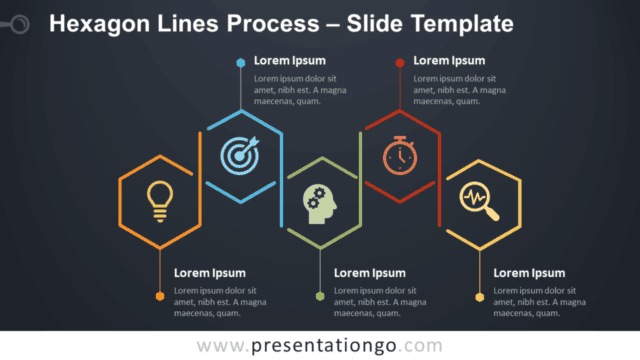 Free Hexagon Lines Process Infographic for PowerPoint and Google Slides
