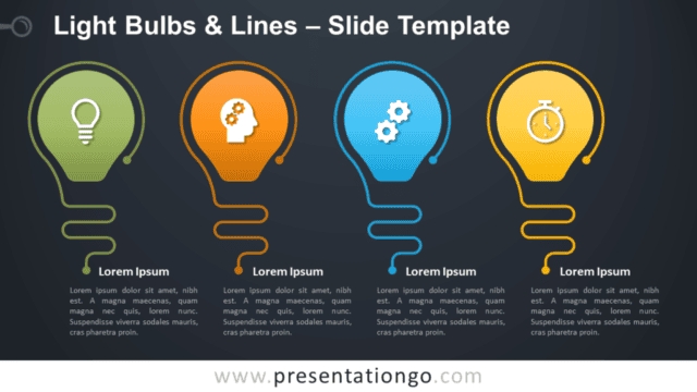 Light Bulbs Lines Infographic for PowerPoint and Google Slides Free Light Bulbs Lines Infographic for PowerPoint and Google Slides