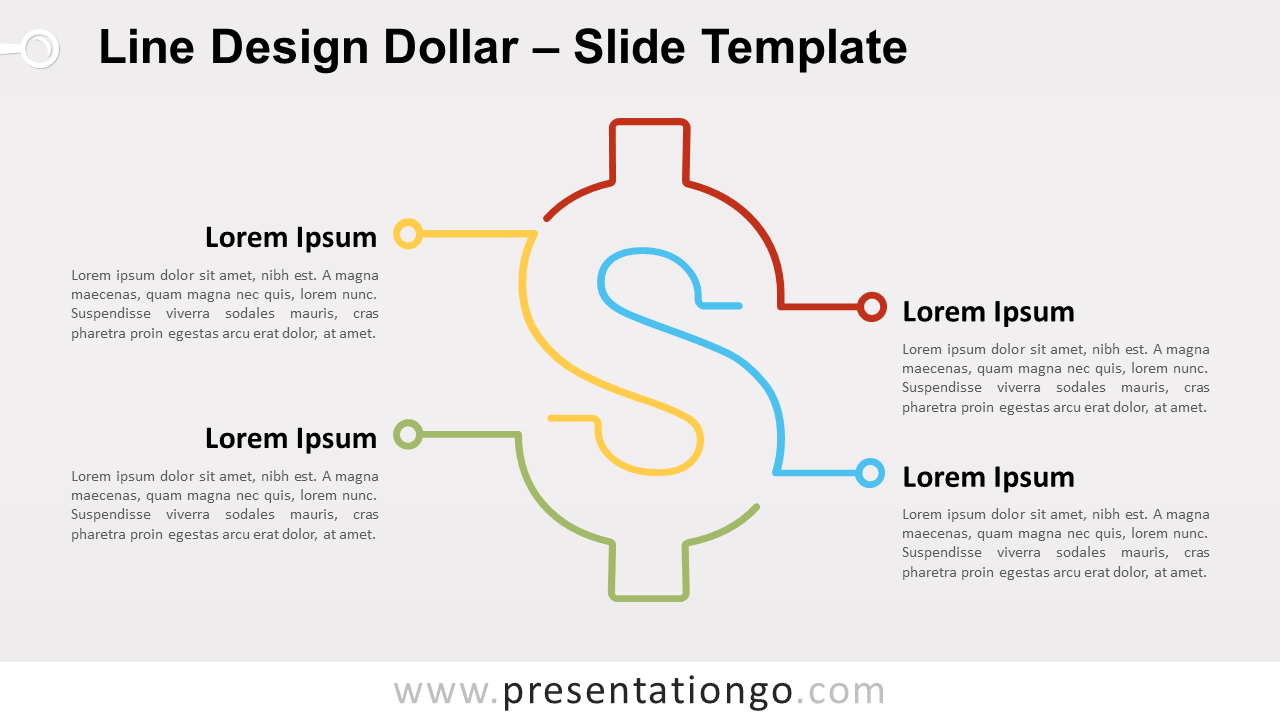 Free Line Design Dollar for PowerPoint and Google Slides