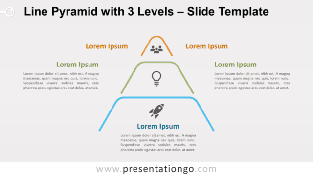 Line Pyramid 3 Levels for PowerPoint and Google Slides Free Line Pyramid 3 Levels for PowerPoint and Google Slides