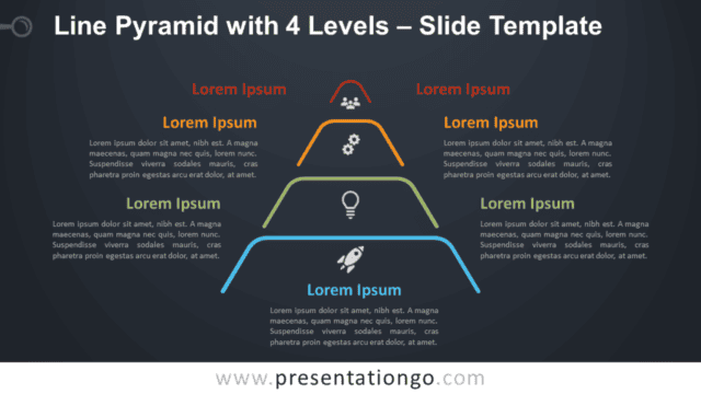 Line Pyramid 4 Levels Infographic for PowerPoint and Google Slides Free Line Pyramid 4 Levels Infographic for PowerPoint and Google Slides