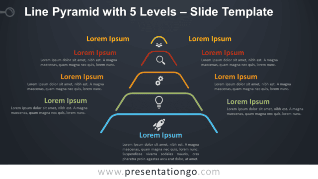 Line Pyramid 5 Levels Infographic for PowerPoint and Google Slides Free Line Pyramid 5 Levels Infographic for PowerPoint and Google Slides