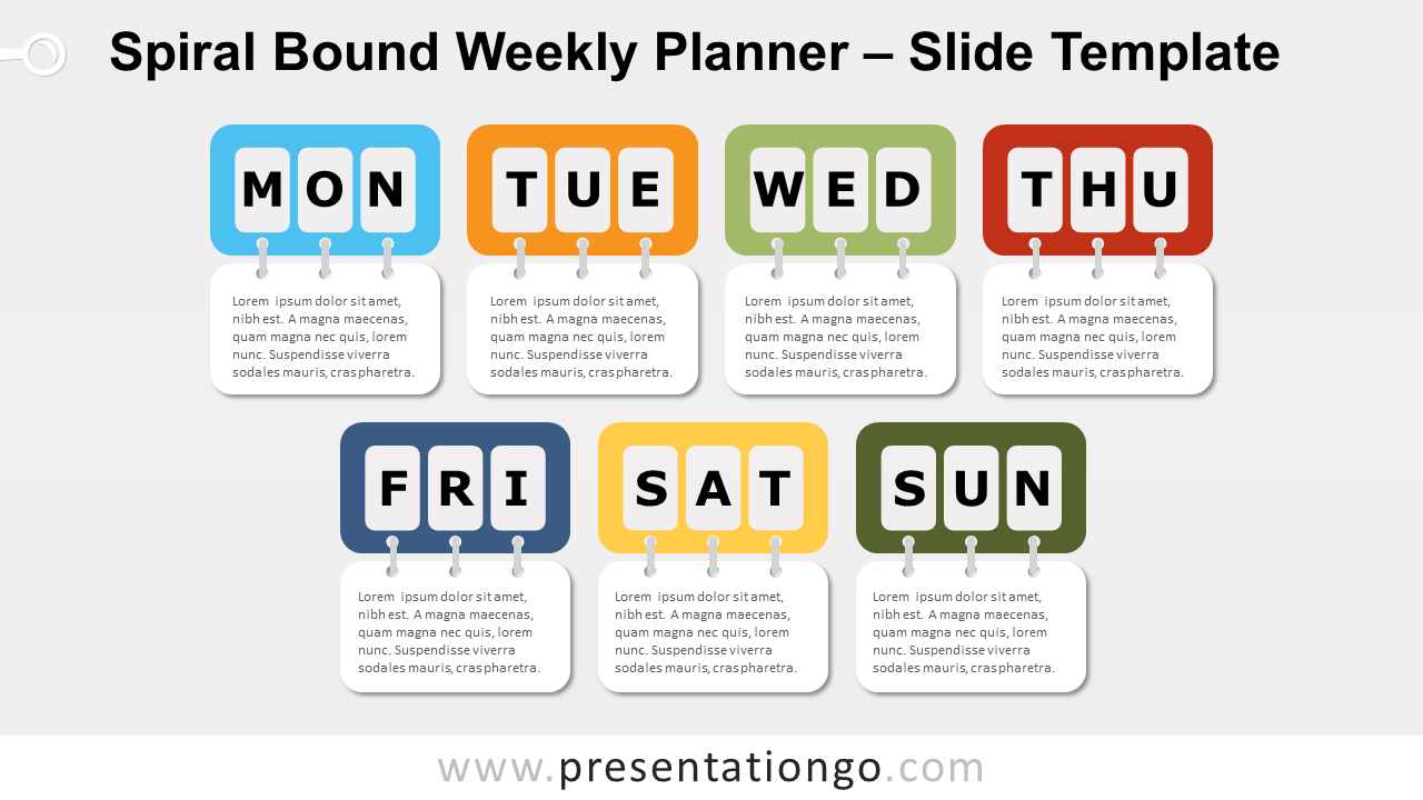 Free Spiral Bound Weekly Planning for PowerPoint and Google Slides