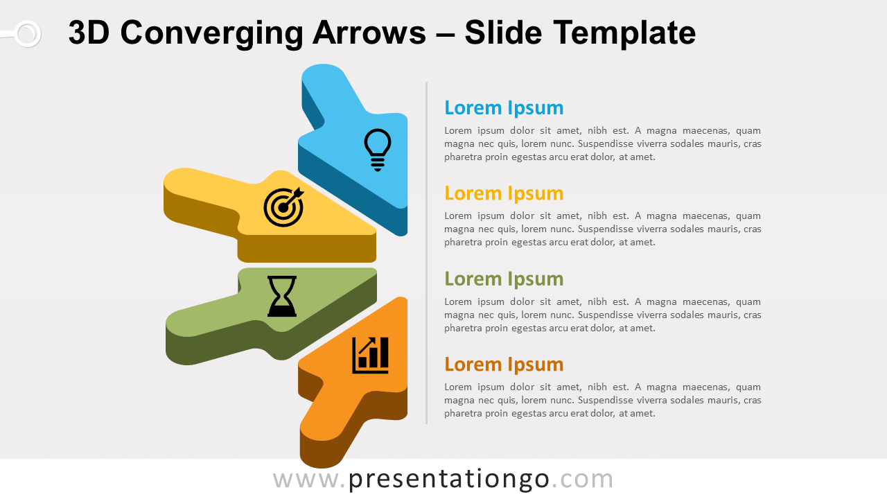 Free 3D Converging Arrows for PowerPoint and Google Slides
